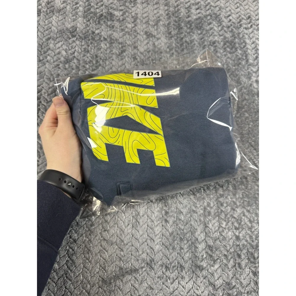 Nike Sweat Shorts Boys Small Blue Spellout Logo‎ Cotton Fleece Lined Drawstring
